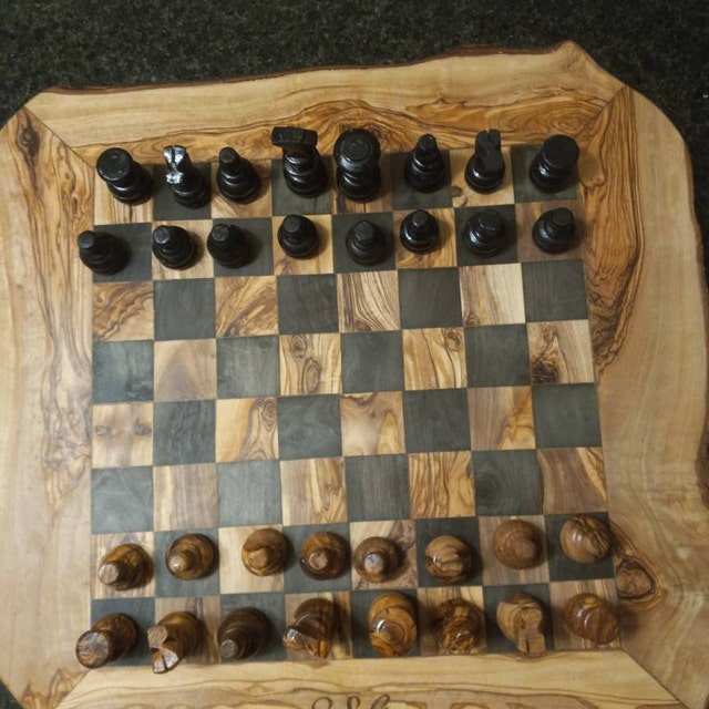 Custom Natural edge Olive Wood Chess Board by TunisiaBazaar on DeviantArt