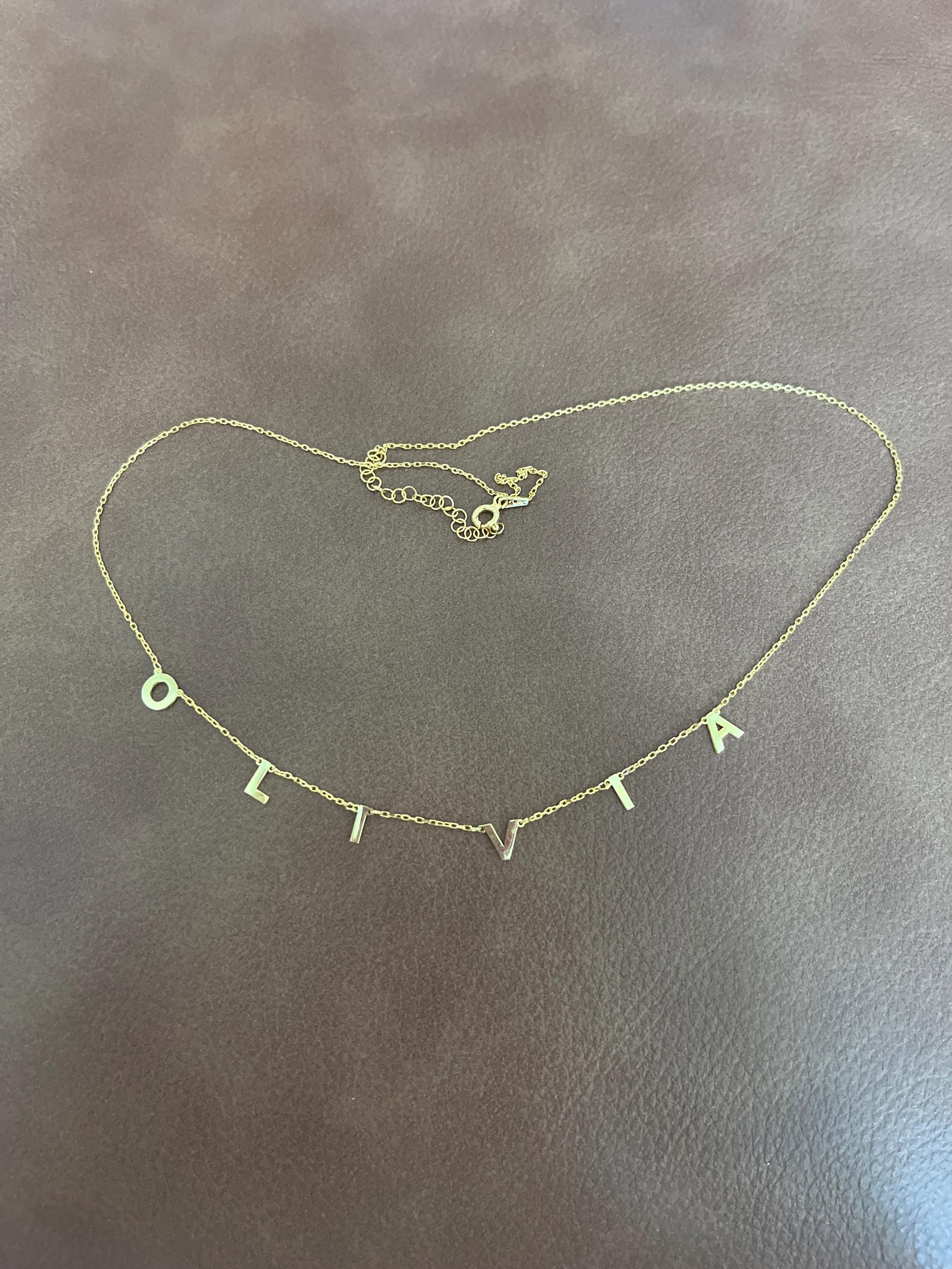 14K GOLD NAME NECKLACE, Personalized Necklace, Minimalist Necklace with Name, Initial Necklaces, Necklace for Women
