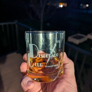 Desperado Club Laser Engraved Bar Glass and Rock Coaster Set. - Etsy