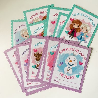 Printable Frozen Valentine Cards Kids Valentine Cards School Valentine ...