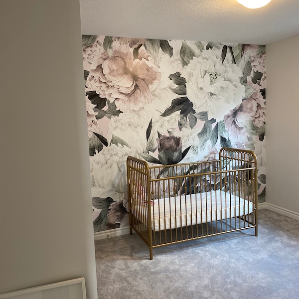 Vintage Roses and Peonies Peel and Stick Wallpaper, Removable ...