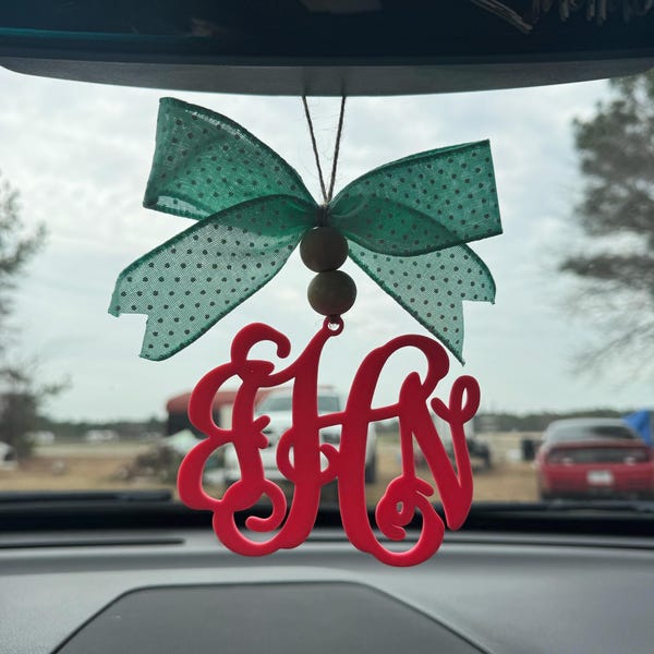 Custom PLA Car Monogram Charm: 3D Printed Car Sign Essential Oil ...