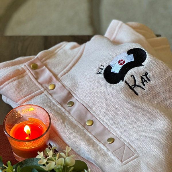 Minnie Mouse Disney Women's Monogram Button Pullover Sweatshirt ...