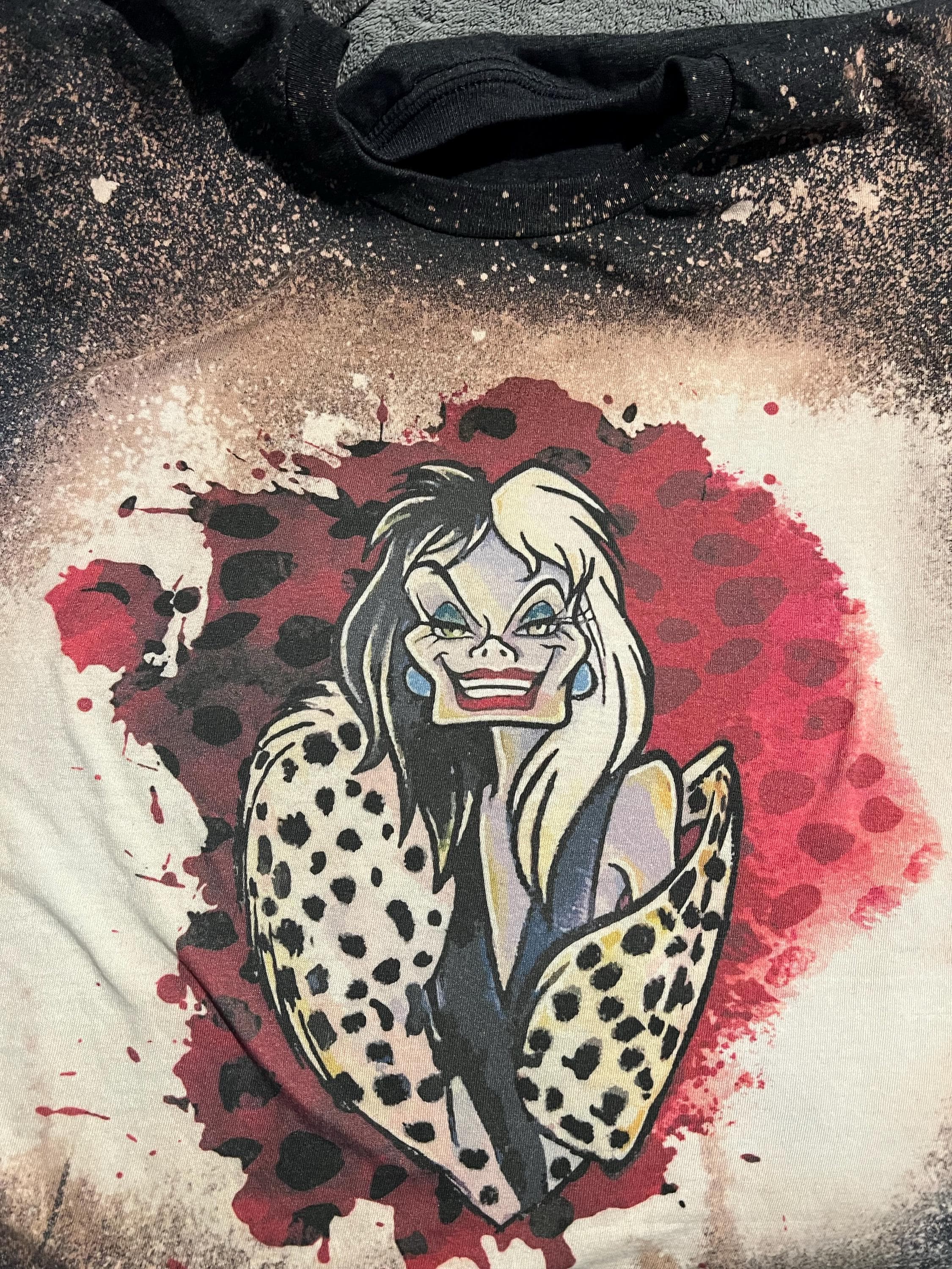 Ursula, Evil Queen bleached tshirt, Queen of Hearts shirt, Wicked Queen shirt, Mother Gothel Shirt, Capitan Hook Bleached tee, Halloween Tee