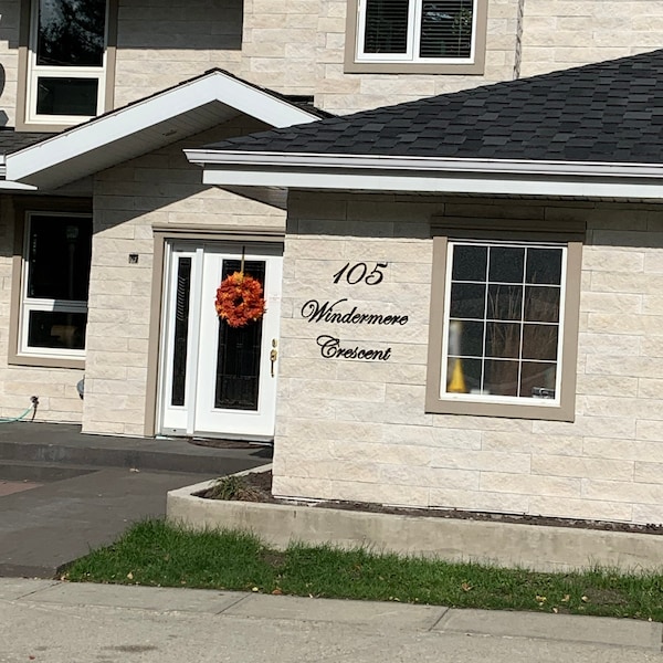 Glossy Black House Address Number Sign | Modern Address | Cursive ...