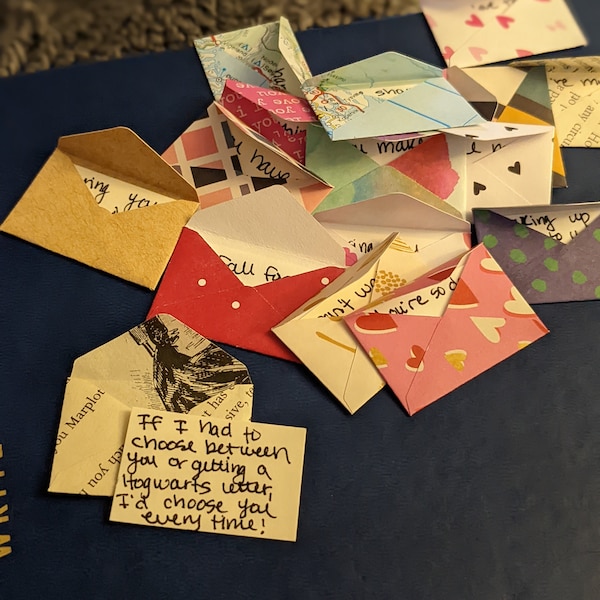 Tiny Envelopes From BOOK PAGES - 1 Inch X 1.5 Inch - Handmade Paper ...