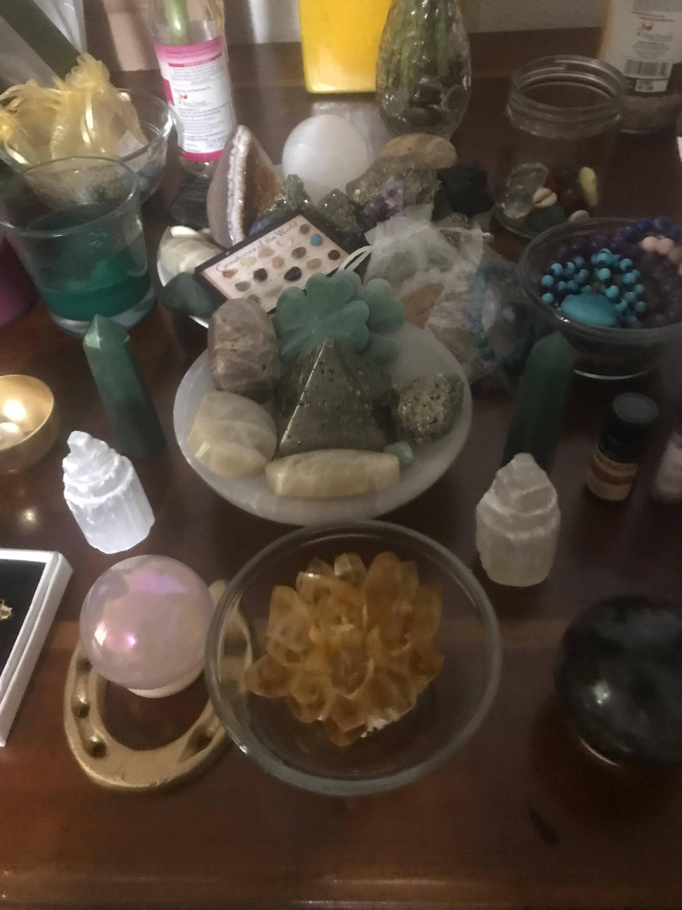 2 Selenite Towers & 2 Extra Grade Black Tourmaline Logs: Home Protection Kit