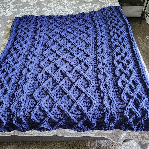 Blanket Pattern Download // PATTERN: Textured Stripes Blanket // Loop ...