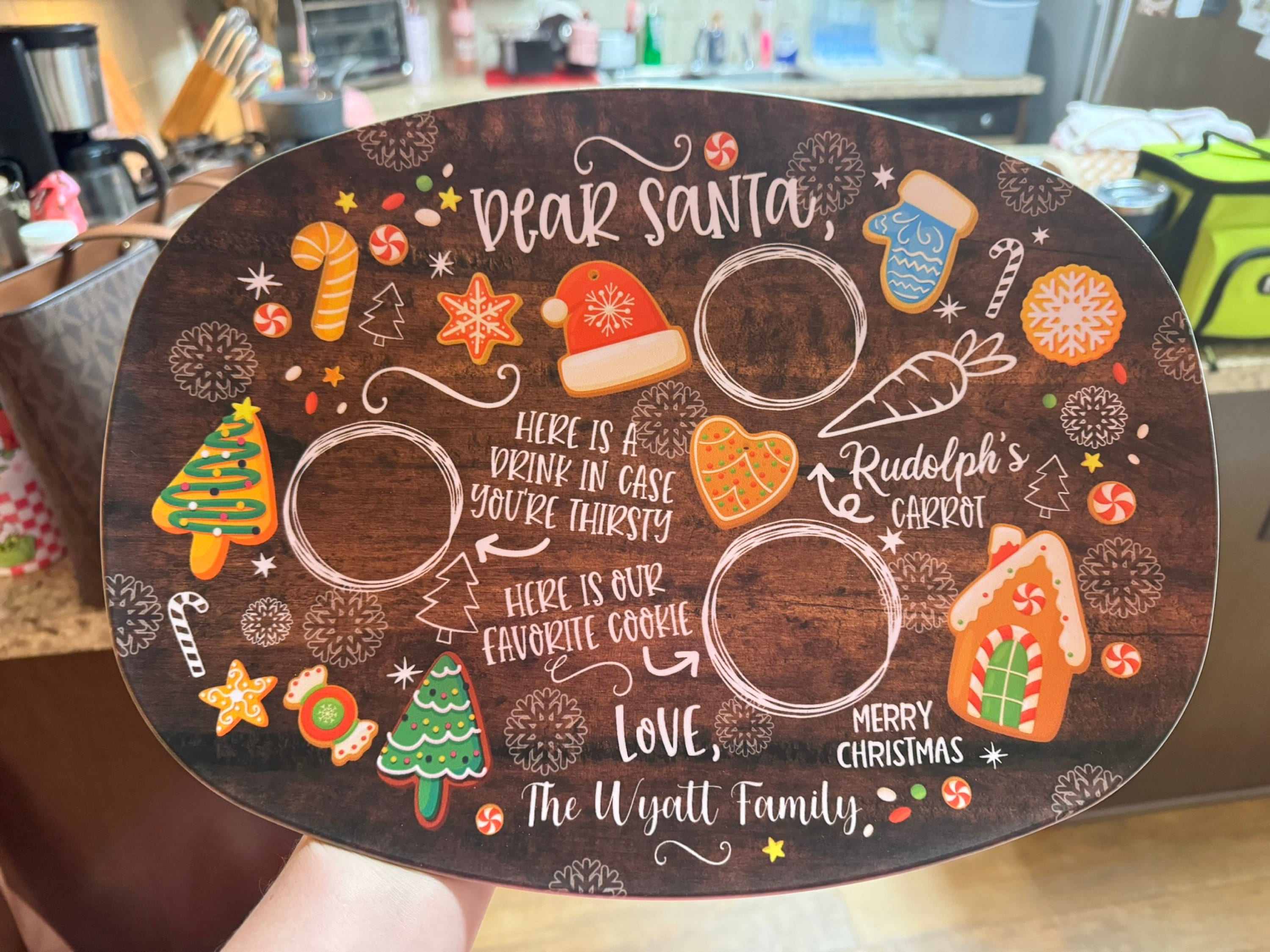 Cookies for Santa/Personalized Santa Cookie Platter/Kids HolidayCookie Plate/Custom Christmas Plate/Christmas Platter/Carrots for Reindeer