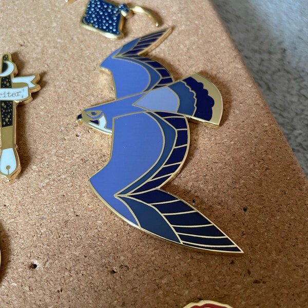 Falcon Pewter Pin Badge - Hand Made in Cornwall Falcon Pewter Pin Badge - Hand Made in Cornwall