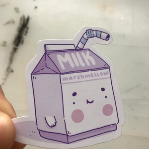 Cute Stickers Japanese Food Kawaii Stickers Marshmellow Milk Die Cut Vinyl Sticker Matte White Vinyl