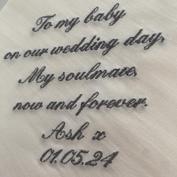 Custom handkerchief heart with an arrow handkerchief personalised