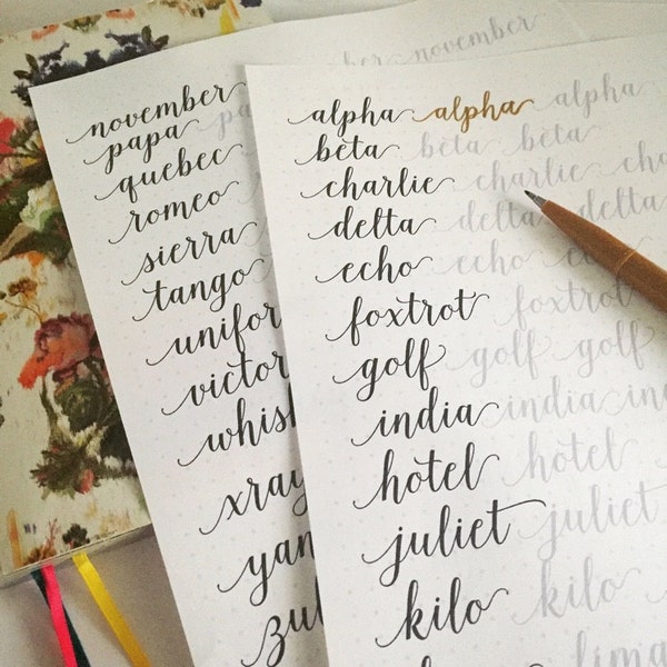 Intermediate Lettering Topic Intermediate Fancy Brush Lettering Worksheets, Calligraphy Tutorial ...