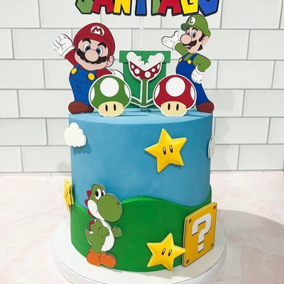 Cake Topper, Personalized Mario Bros Cake Topper, Super Mario Bros ...