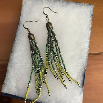 Sherbert. Handmade Earrings. Seed Bead Earrings. Hoop - Etsy
