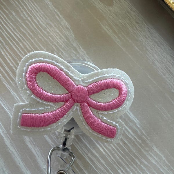 Pink Coquette Bow Badge Reel/retractable Badge Reel/nurse Badge Reel ...