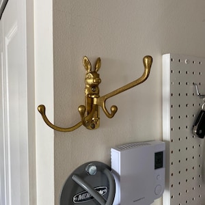 Vintage Style Gold Rabbit Head Curtain Tie Back Wall Mounted Hook Home ...