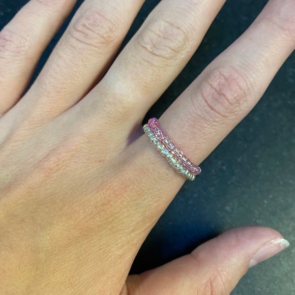 NEW COLORS! Seed Bead Rings - Custom Colorful Beaded Ring - Etsy