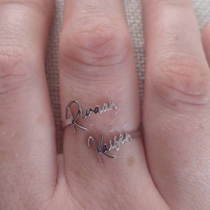 1 Pezzo Anello Personalizzato Con Più Nomi In Oro, Argento O Oro Rosa - Foto 2