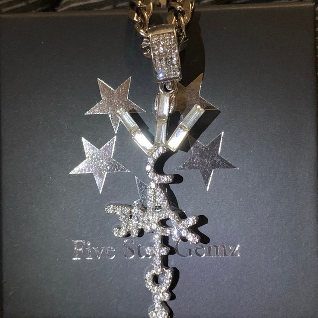 14k Gold/white Gold Hiphop Travis Scott Cactus Jack Iced Pendant Necklace  Chain - Etsy