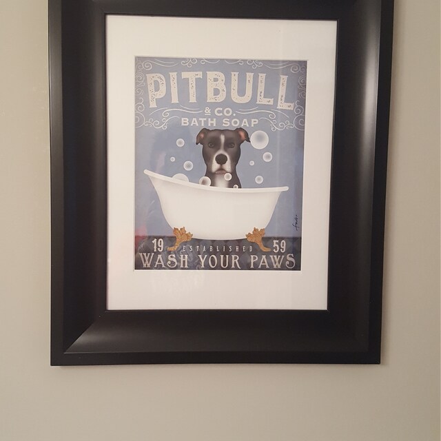 Targa Wash Your Paws Targa Metallica Vintage Pitbull Bath Soap Wash Your Paws | Decorazione Per Casa, Cucina, Bar 20x30 Cm Segnaletica Bar Caffetteria