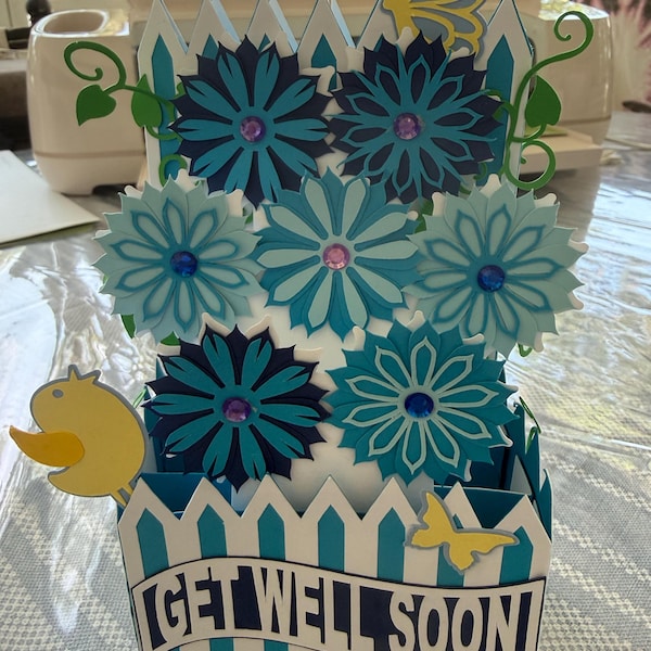 Whimsy Floral Garden Card in A Box 3D SVG - Etsy