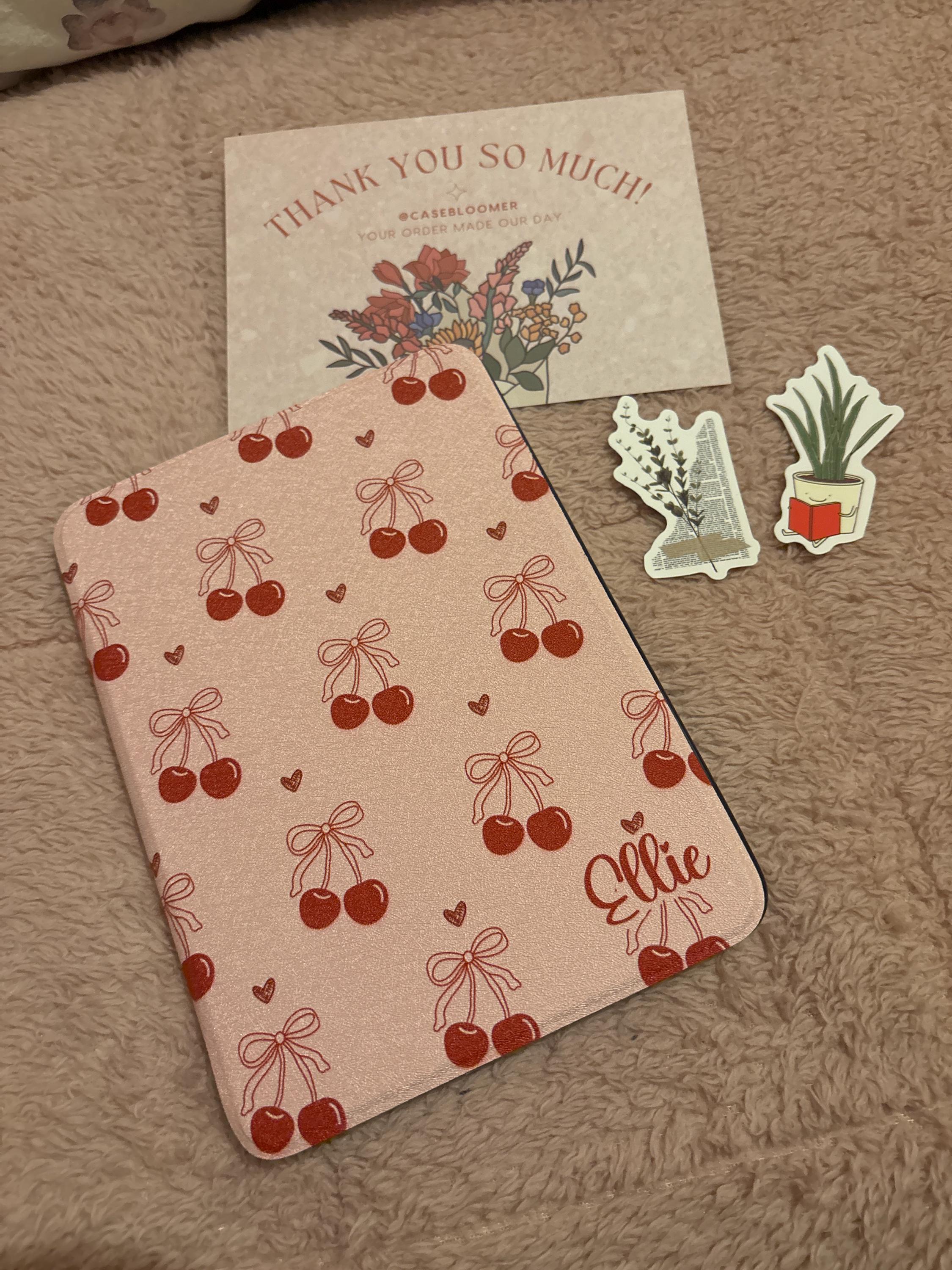 Pink Cherry Cute All New Kindle 12th 2024 Colorsoft Strap Case Paperwhite 11th 6.8 case kindle Oasis Kobo Clara Cover gift Auto Wake/Sleep