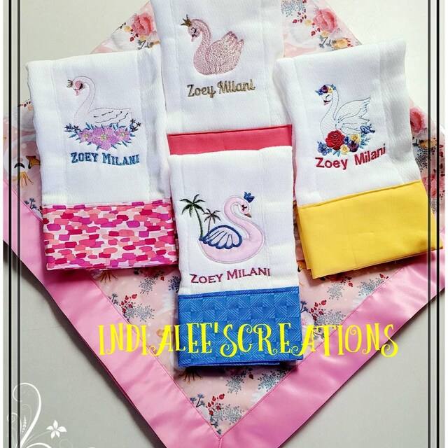 [Swan]オーダーページ Royal Swan Embroidery Design | Swan Princess | Machine