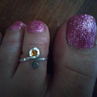 Custom Birthstone Toe Ring Sterling Silver Swarovski Crystal Custom ...