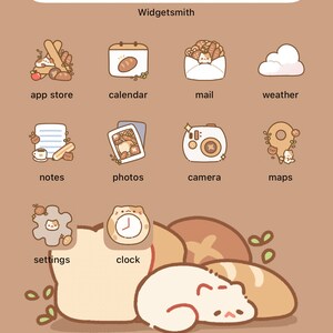 Cute Cat Bakery Neutral Icon Set Ios & Android App Icons 