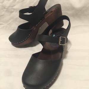 Swedish Clogs Highwood Black Leather by Lotta From Stockholm / - Etsy