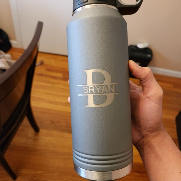 Personalized Laser Engraved Water Bottle With Custom Logo Name Text ...