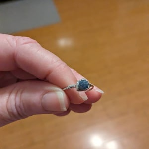 Customer photo from Carol, Dainty Raw Sapphire Ring in Yellow Gold