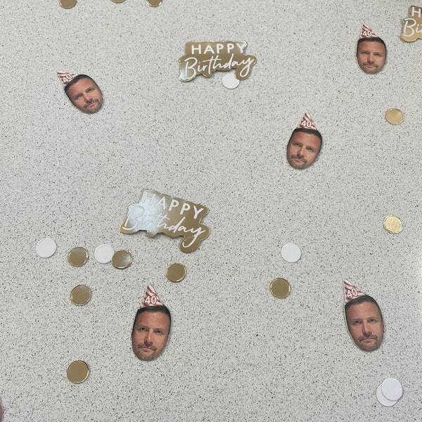 Customized Confetti Custom Confetti Faces With Hat- Personalised Confetti - Perfect Party ...