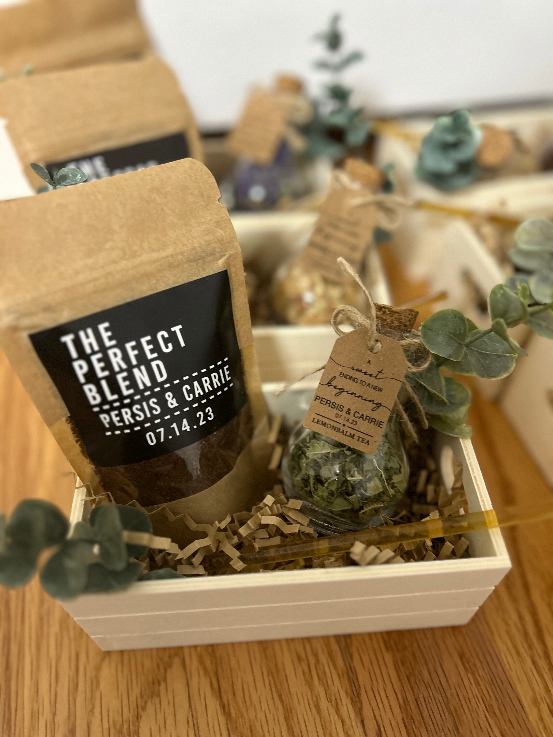 50 PCS Personalized Favors Coffee Bags, Wedding Favors diy,  The Perfect Blend, Bridal Shower Favors, Resealable Coffee Bags