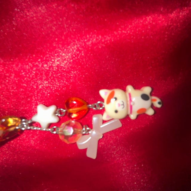 CATさま専用Phone Strap by Aurélie Mathigot Cat Phone Charm | Phone Charm Strap | Cute Beaded Phone