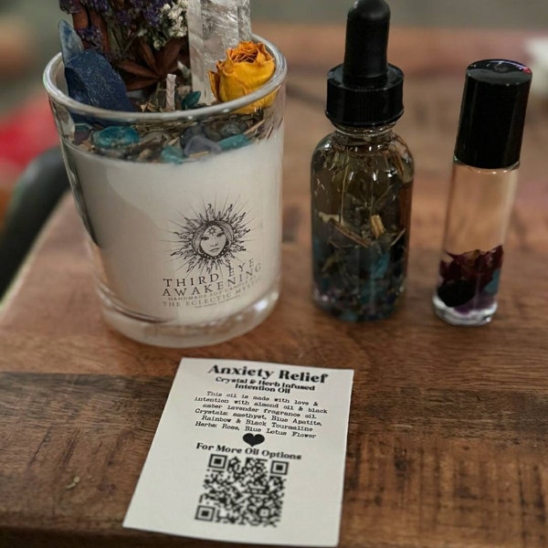 Third Eye Awakening Intention Candle With Crystals Herbs & Flowers- Bay ...