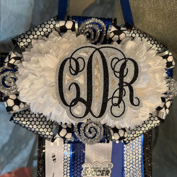 Homecoming Mum Pre-made Fancy Ribbons - Disco Ball & Loop Ribbon FREE ...