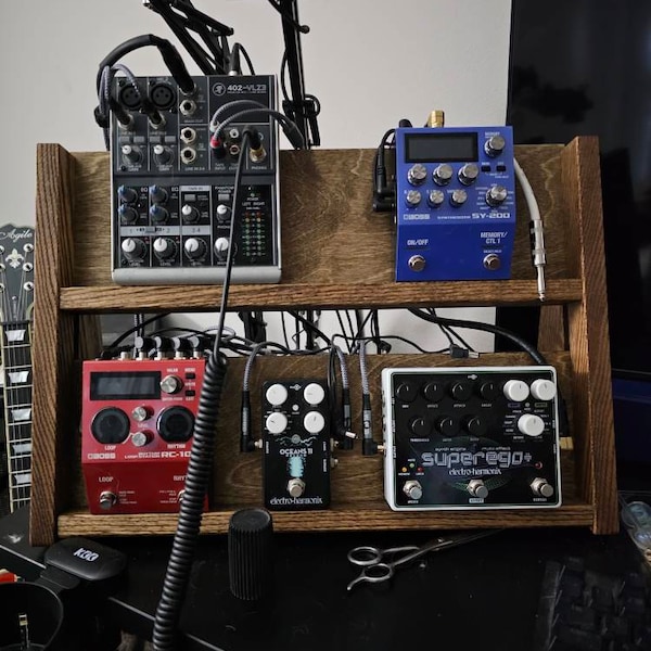 Vertical Desktop Pedalboard / Effects Pedal Stand / Guitar Pedals ...