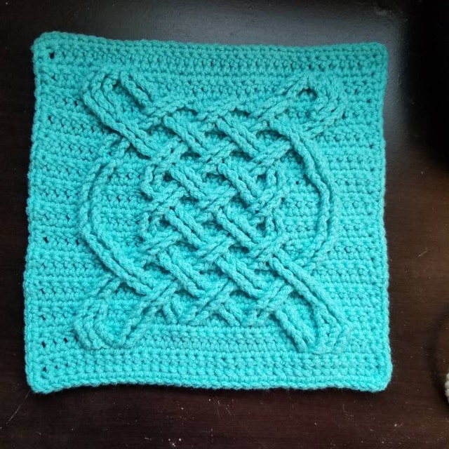 Crochet PATTERN Celtic Knot Crochet Blanket 12 Inches Square With Cables Crochet Motif Gift Instant Download Etsy Canada