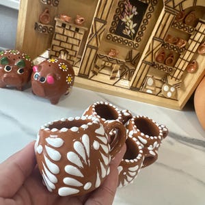 Authentic Talavera Shot Glass With Handle | Handmade Mexican
