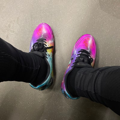 custom nike air max 90 blue galaxy sneaker airbrush graffiti