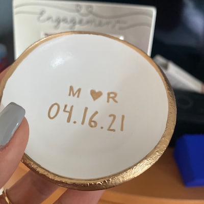 Personalized Jewelry Dish / Jewelry Dish Date and Initials / Wedding ...