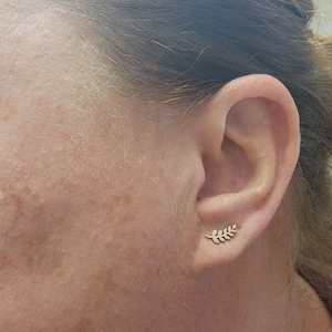 Customer photo, Olive Branch Stud Earrings