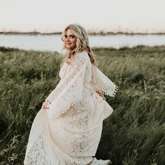 PRE ORDER -beige Clover BOHO Dress - Vintage Lace Dress for PRE ORDER -beige Clover BOHO Dress - Vintage Lace Dress for
