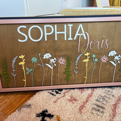 Wildflowers Nursery Sign Personalized, Wood Name Sign for Nursery - Etsy