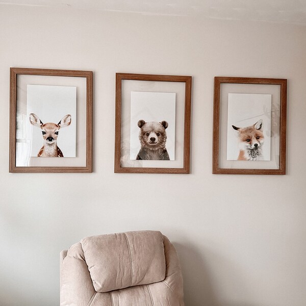 Woodland Baby Animal Prints Set of 6 Woodland Animals Wall Art Forest ...