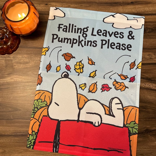 Snoopy Falling Leaves Garden Flag Peanuts Fall House Flag Outdoor ...