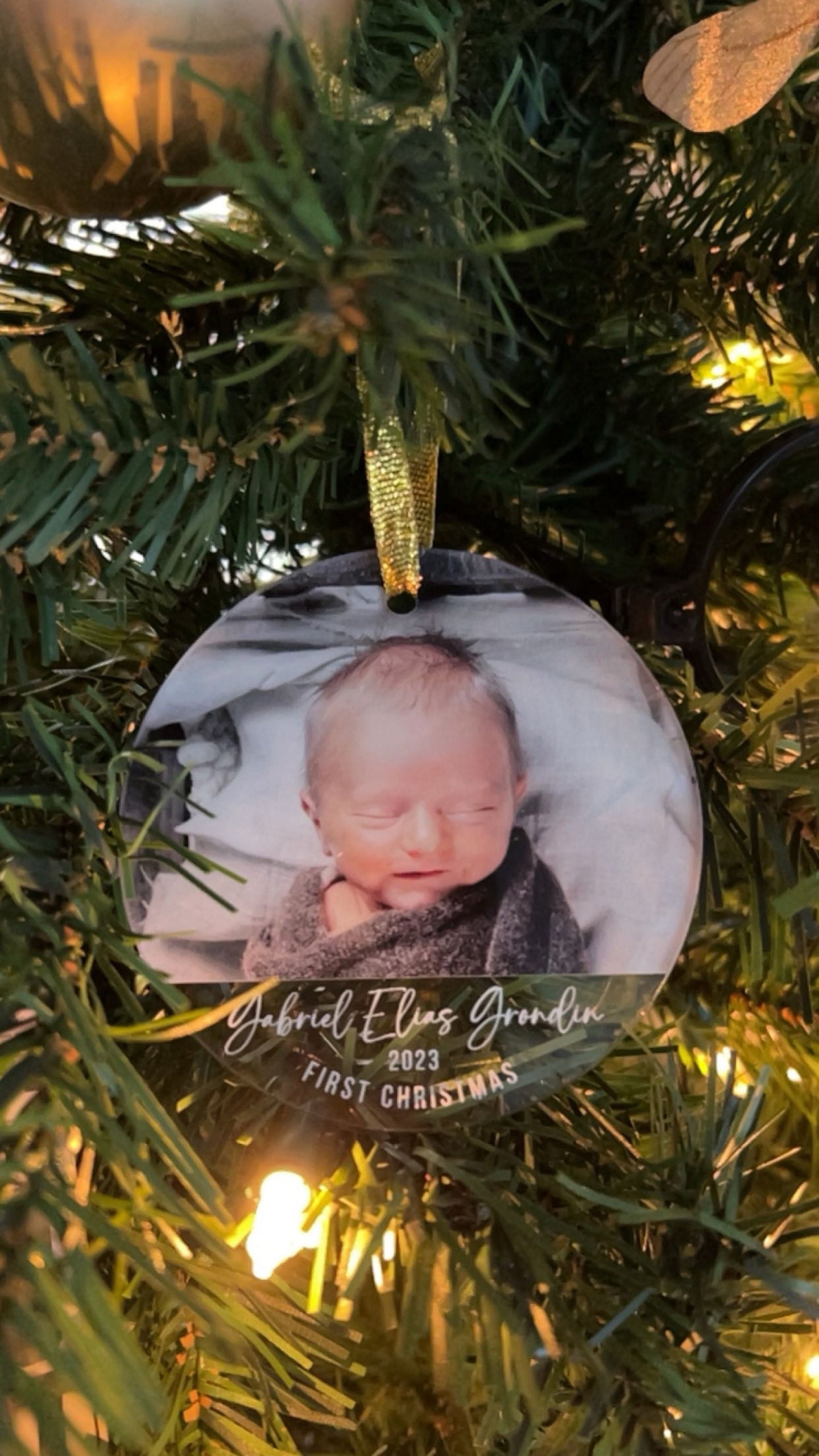Personalized Baby&#39;s First Christmas, 2023 Christmas Ornament, First Christmas, Photo Ornament, Christmas Ornament, Custom Ornament, 2023