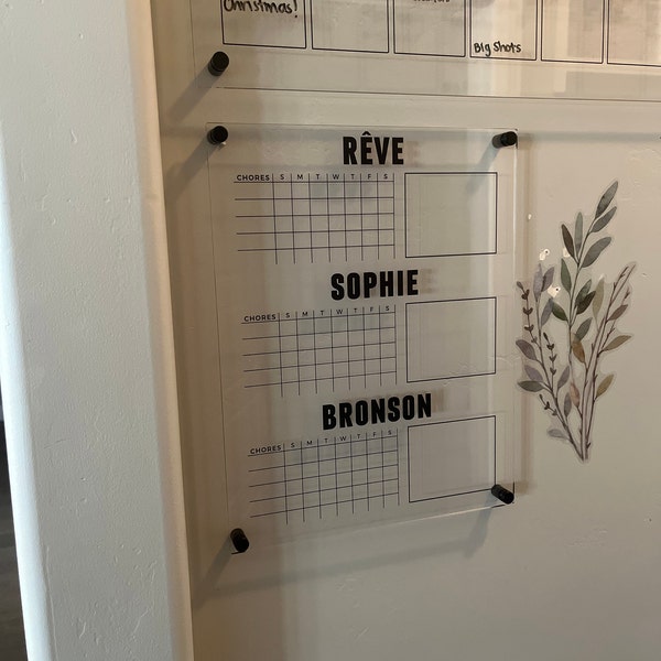 Chore Chart for Kids Personalized Dry Erase Board Goal Incentive Reward ...